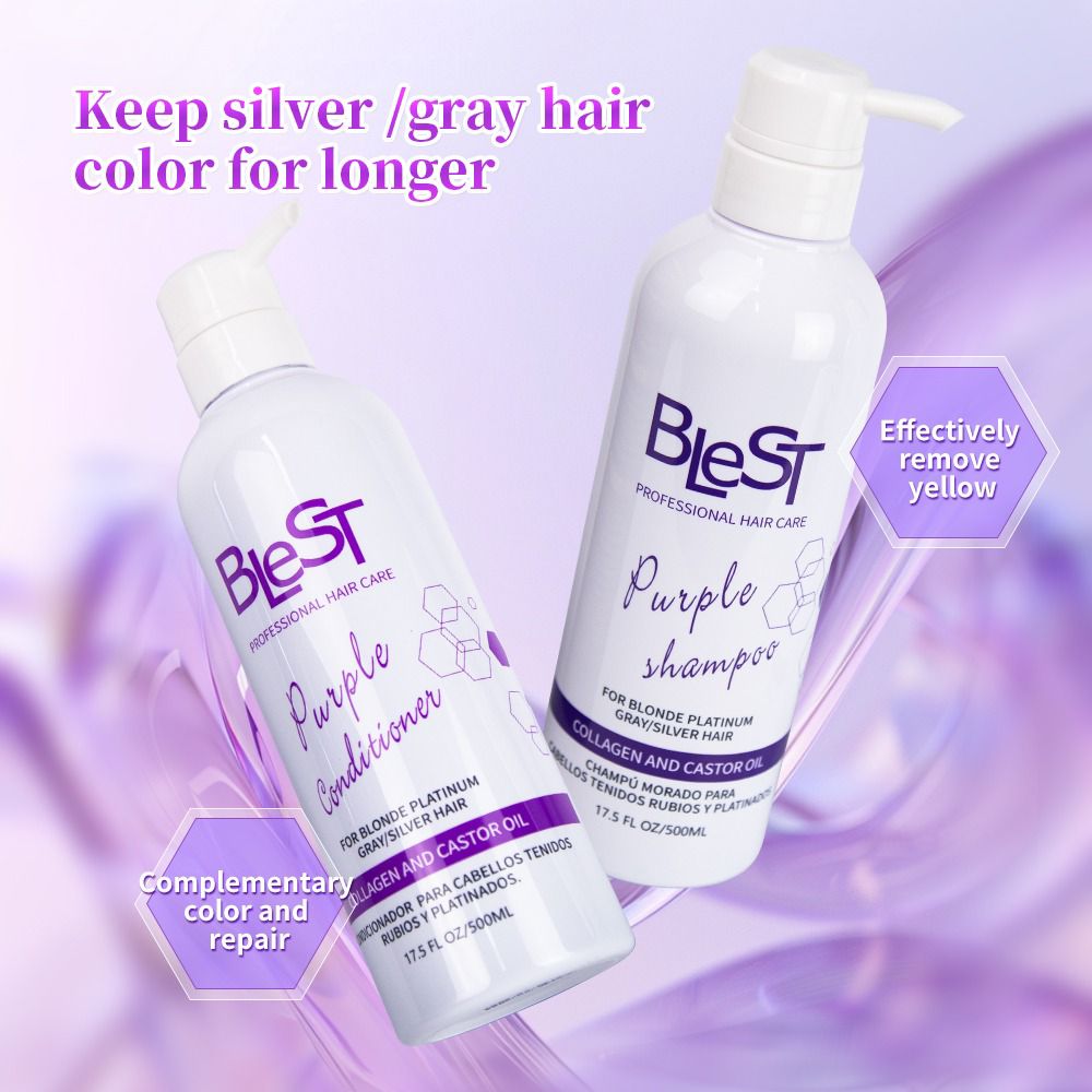 HPS-01 Blest Purple Shampoo with Collagen & Castor Oil Cont. 500ml