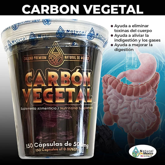 AJ-5 Carbon Vegetal 150 cap. de 500mg.