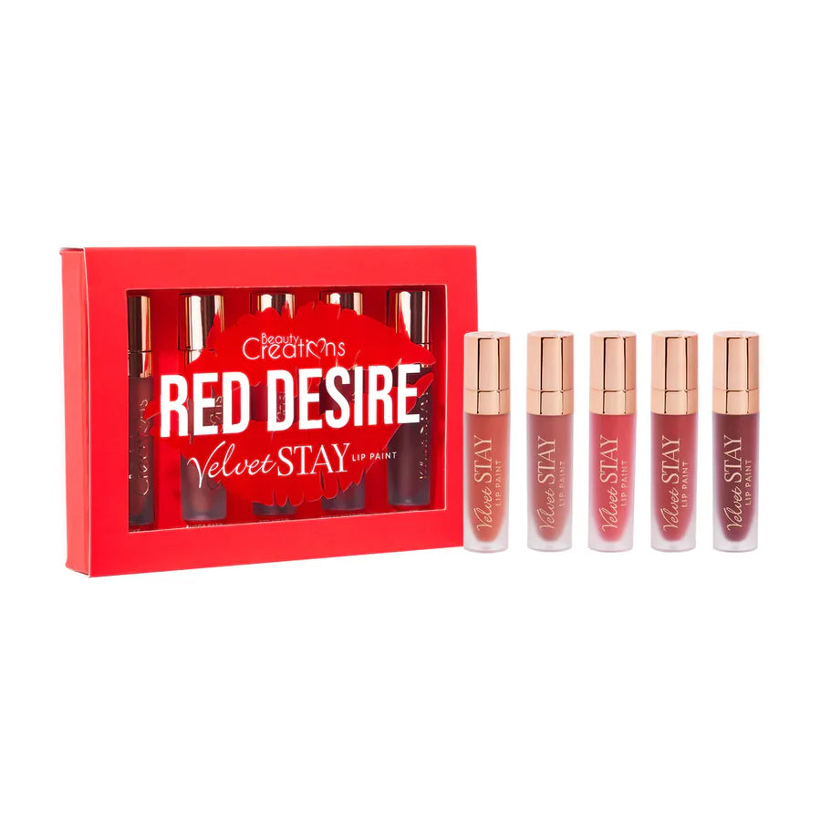 #VSLP-SET 2 -  Beauty Creations "Red Desire" Velvet Stay Lip Paint Set