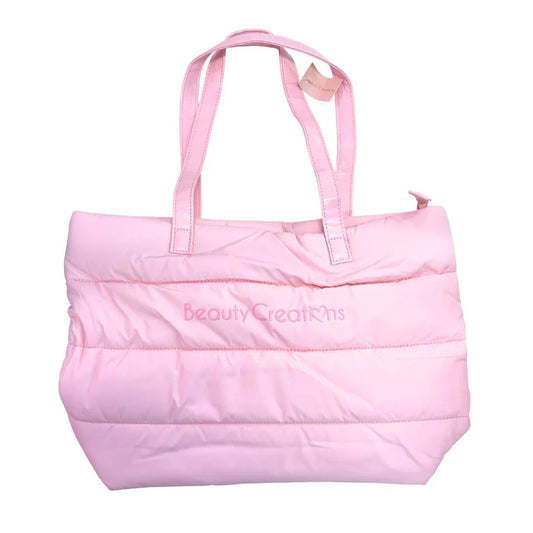 BCPTB-1 Beauty Creations Puffer Tote Bag -Pink Large.