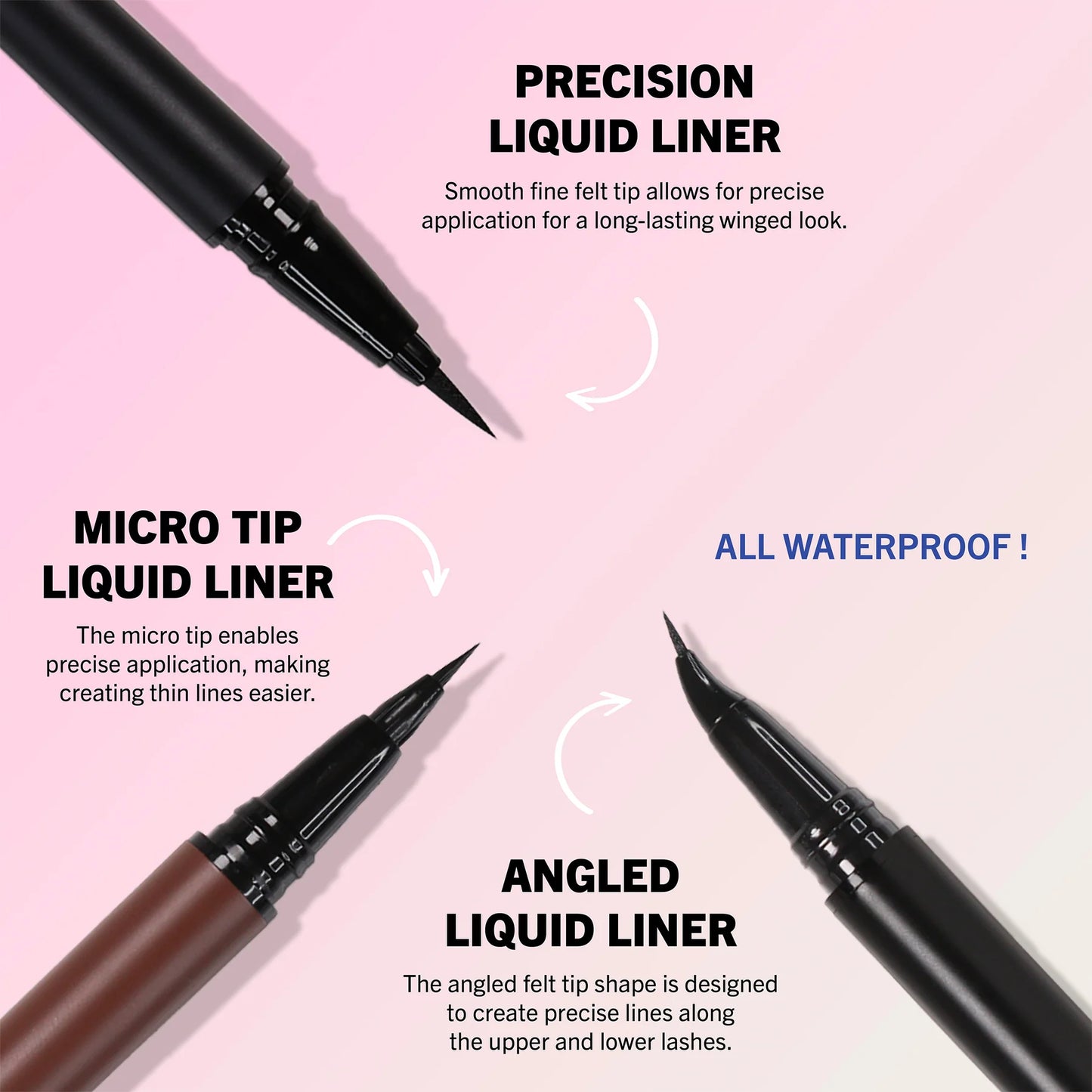 PLL002 Precision Liquid Liner (002, White) 3pc Bundle