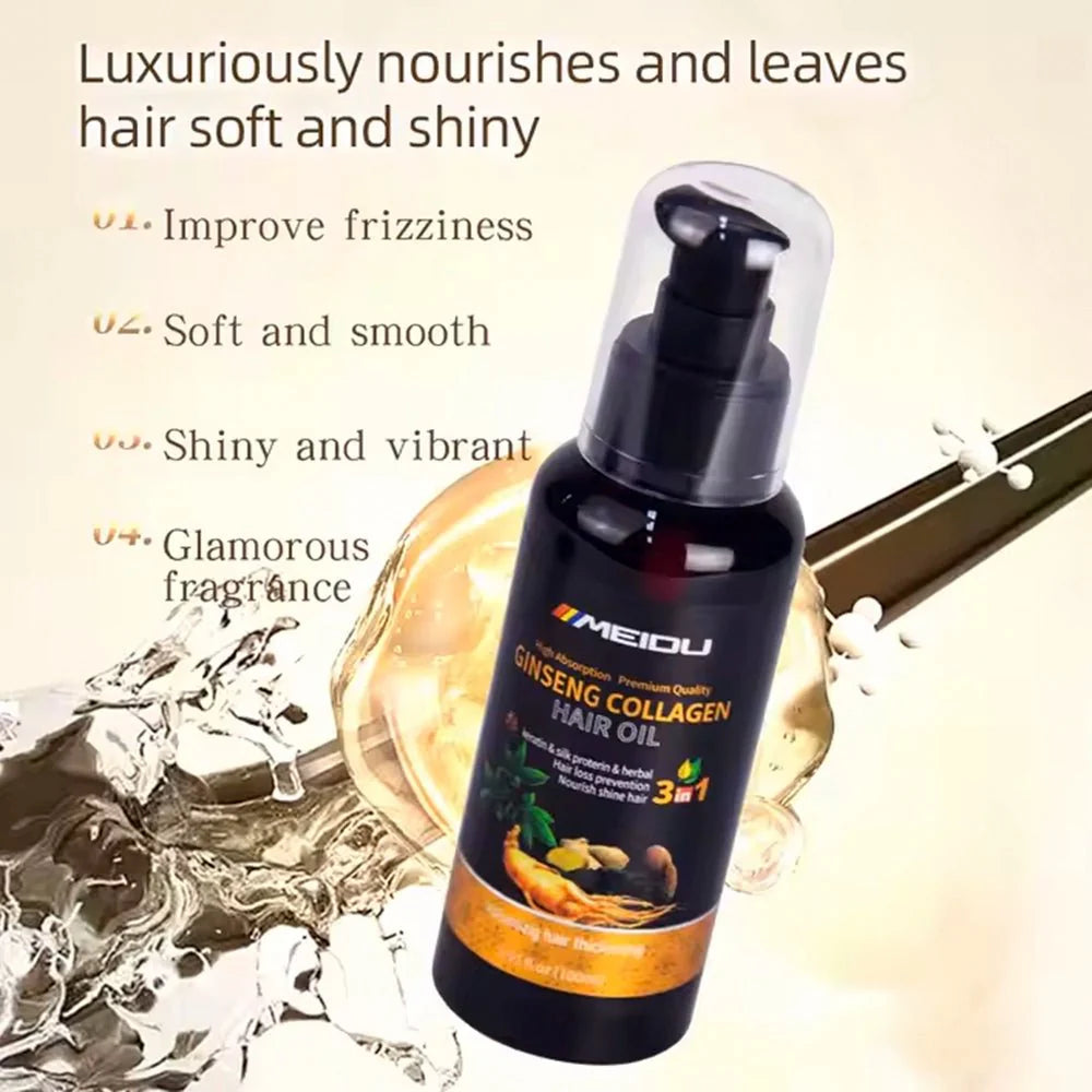 Meidu Collagen Ginseng Hair 3 En 1 (3.51oz/ 100ML)