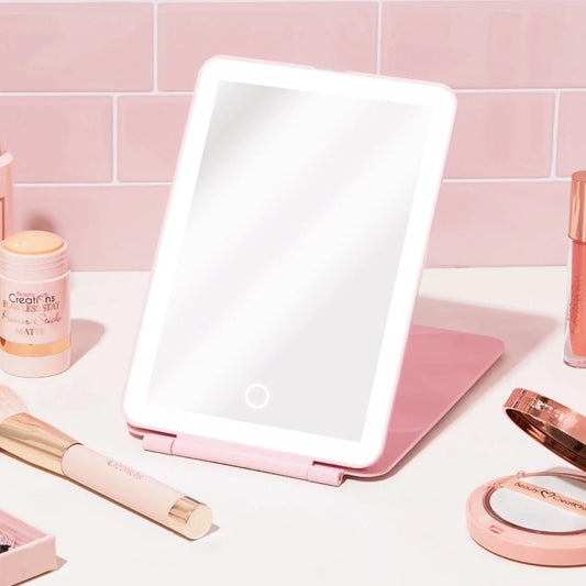 Beauty Creations On the Go LED Rechargable Mini Vanity Travel Mirror - Pink