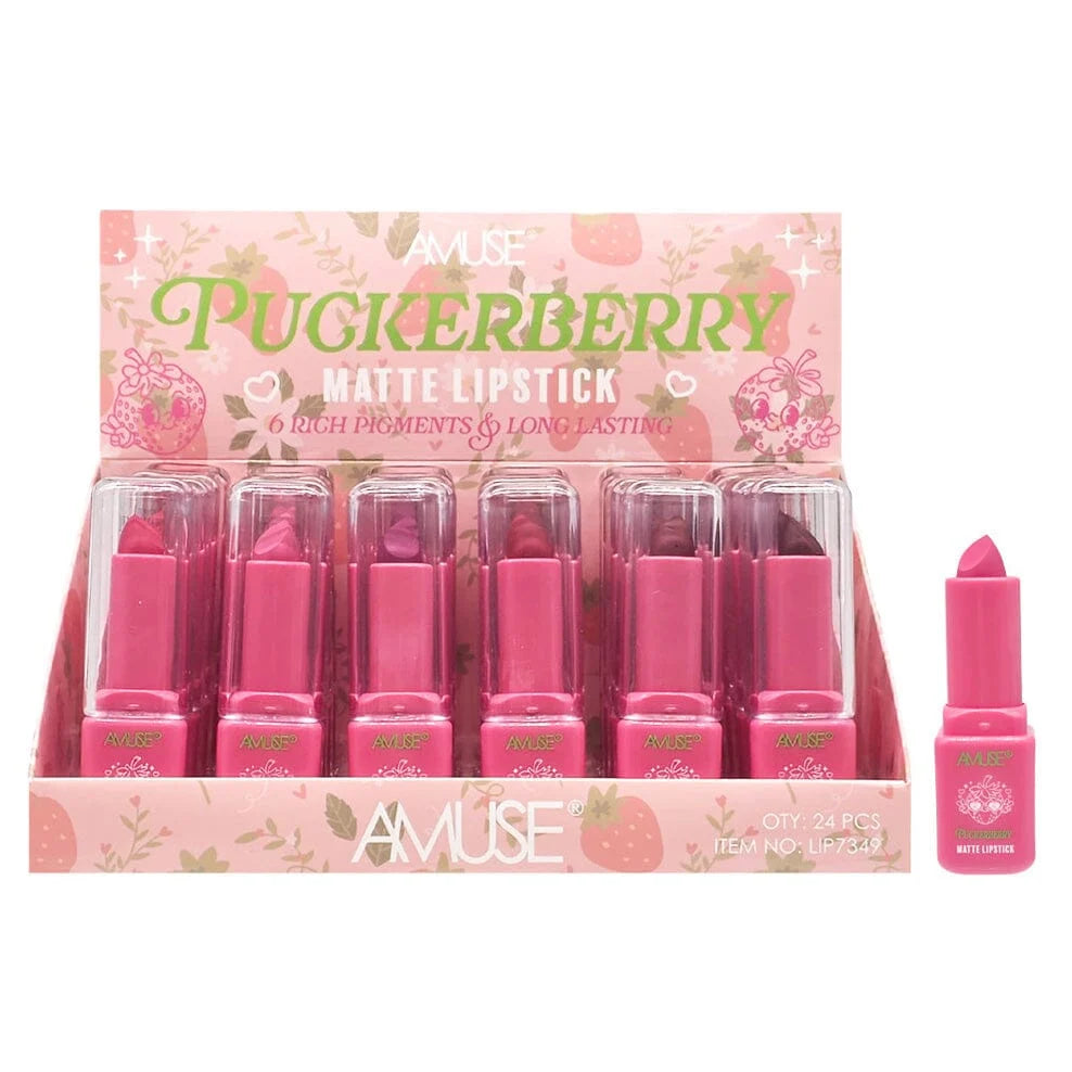 7349 Amuse Pukerberry Matte Lipstick Display