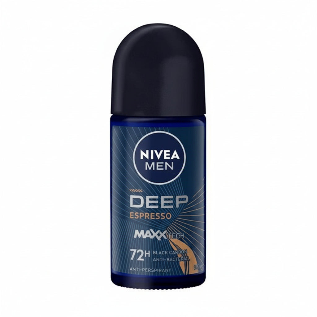 Nivea Men Deep Espresso Roll-On Black Carbon 72Jam Anti-Perspirant 50ml