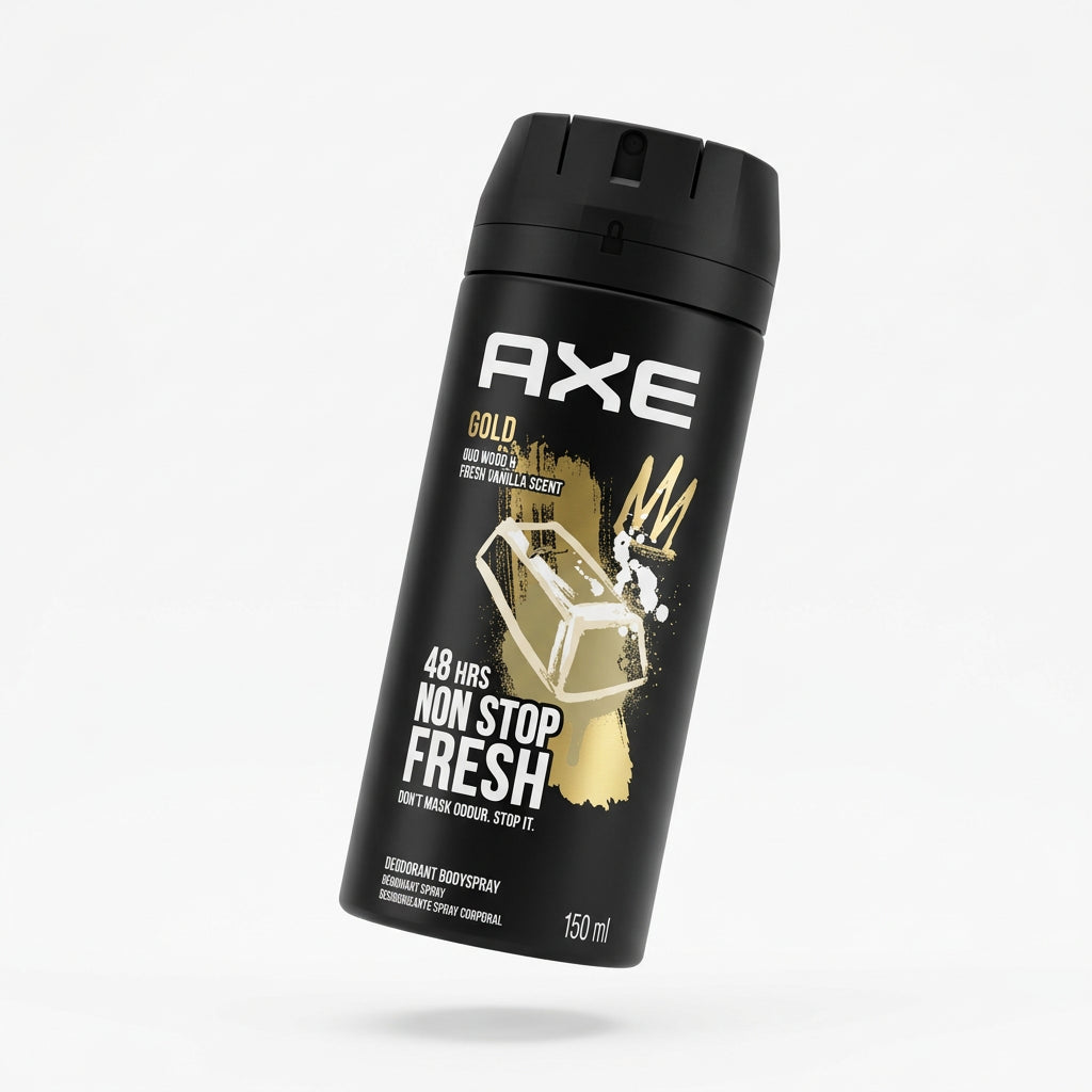 AXE Gold Deodorat  Spray oud wood & Fresh vanilla Scent 5.07oz