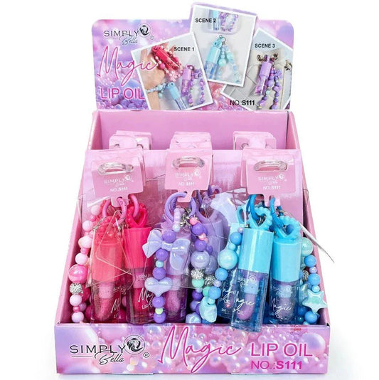 S105 - Simply Bella Temptation Lips – Magic Lip Oil with Beaded Bracelet Display