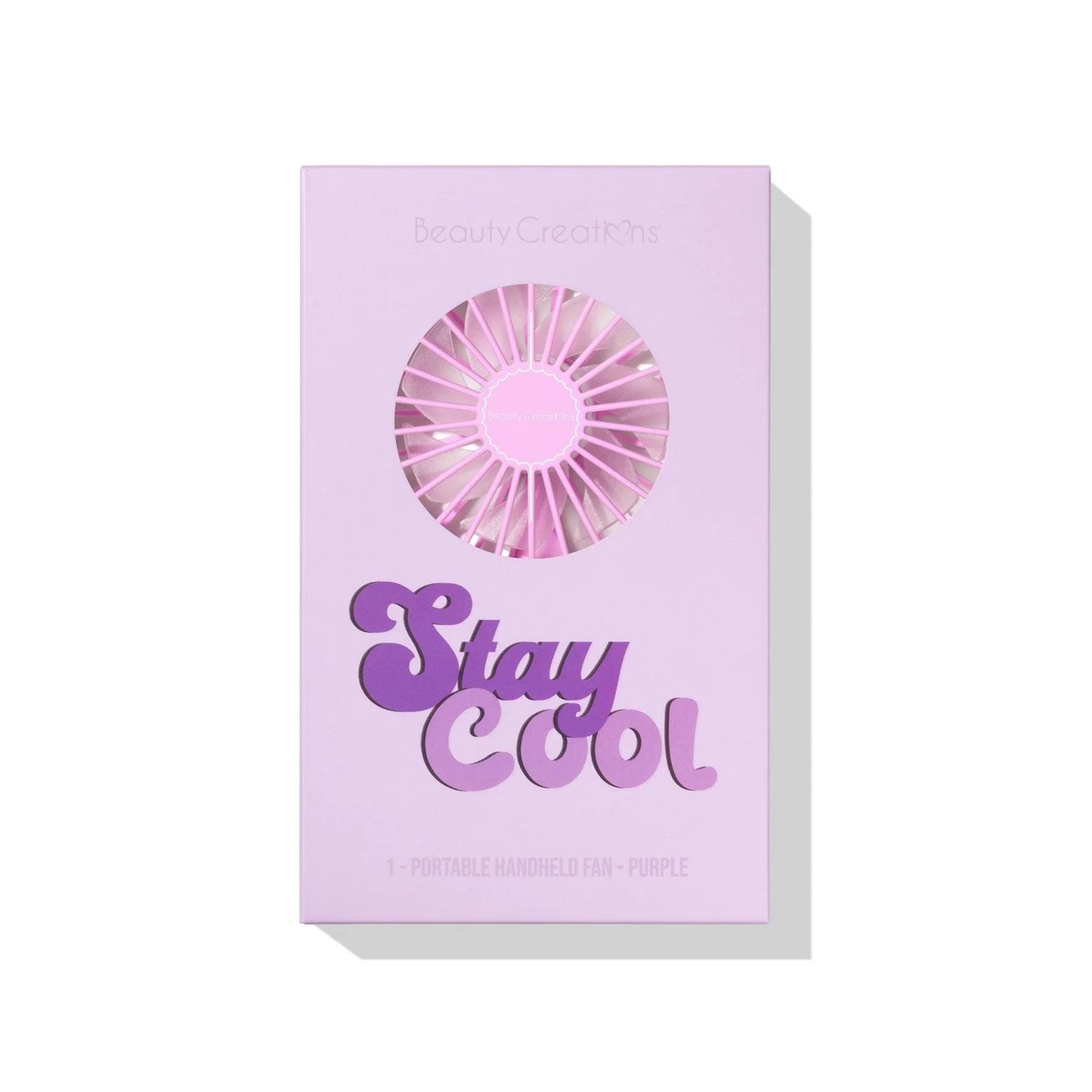BCF02 Beauty Creations Stay Cool Handheld Fan - Purple - (3PC SET)
