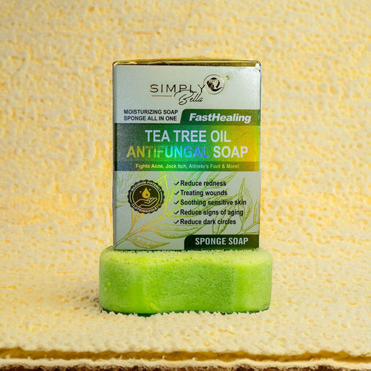 SIM021 Simply Bella Tea Tree Oil Anti-fungal Fast Healing Soap + Sponge All in One