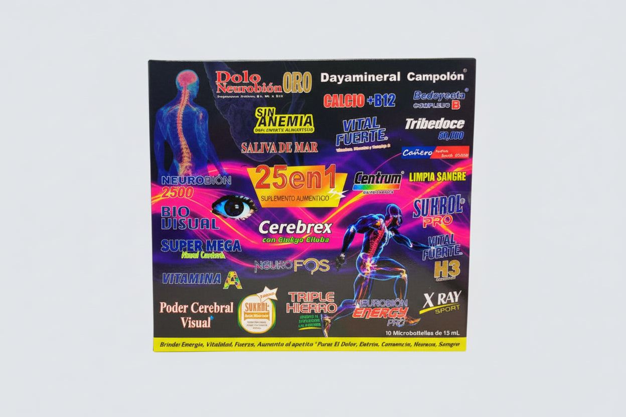 Ampolletas Bebibles Suplemento 25 En 1 -  15ML