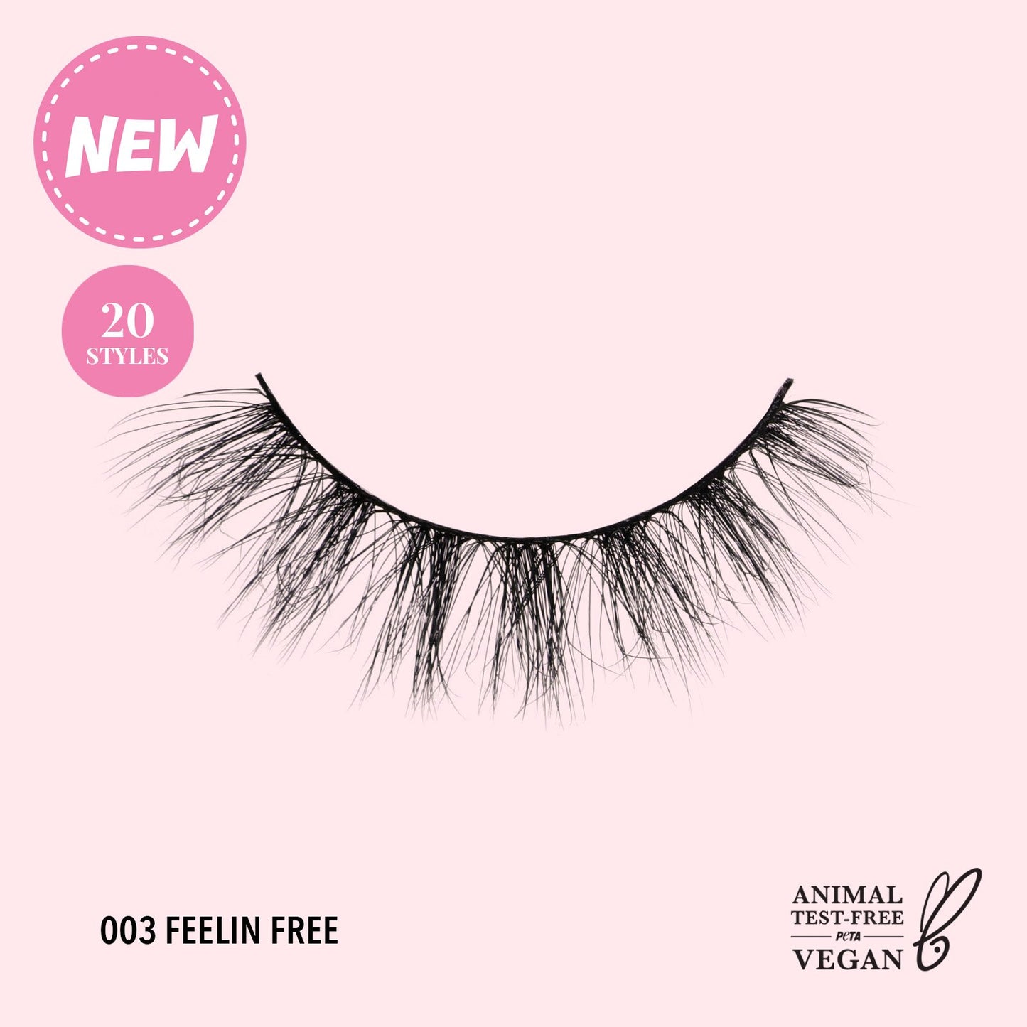 3D Effect Bionic Vegan Mink Lashes (003 Feelin Free) 12pc Bundle