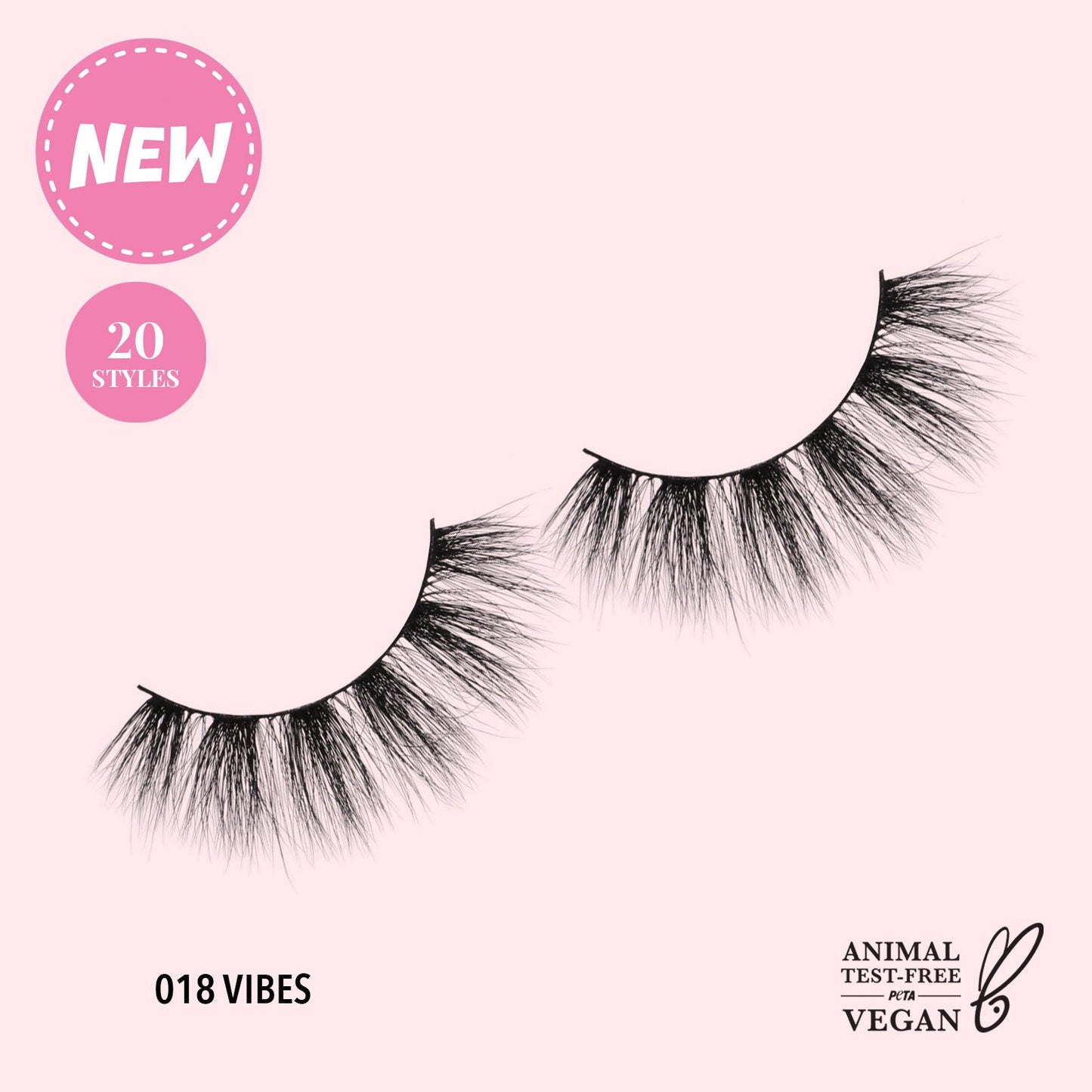 3D Effect Bionic Vegan Mink Lashes (018 Vibes) 12pc Bundle