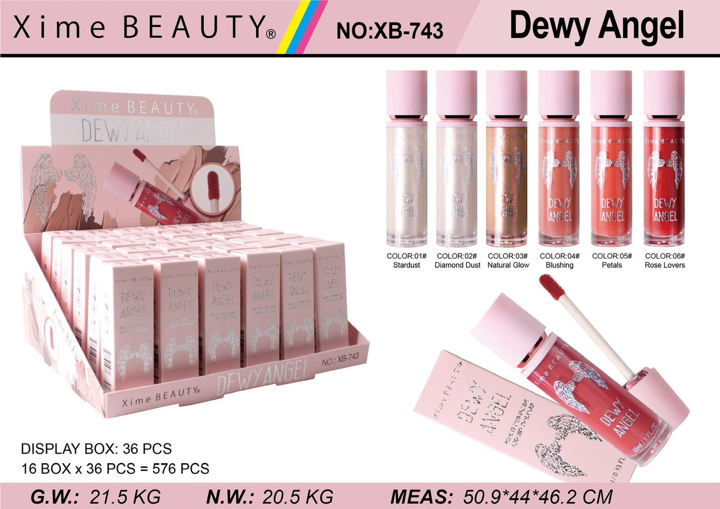 XB-743 Dewy Angel Blush & Highlighter 36pc Display