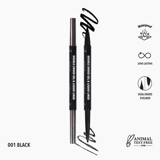 DEL001 Black, Double Ended Gel & Liquid Liner 3pc Bundle