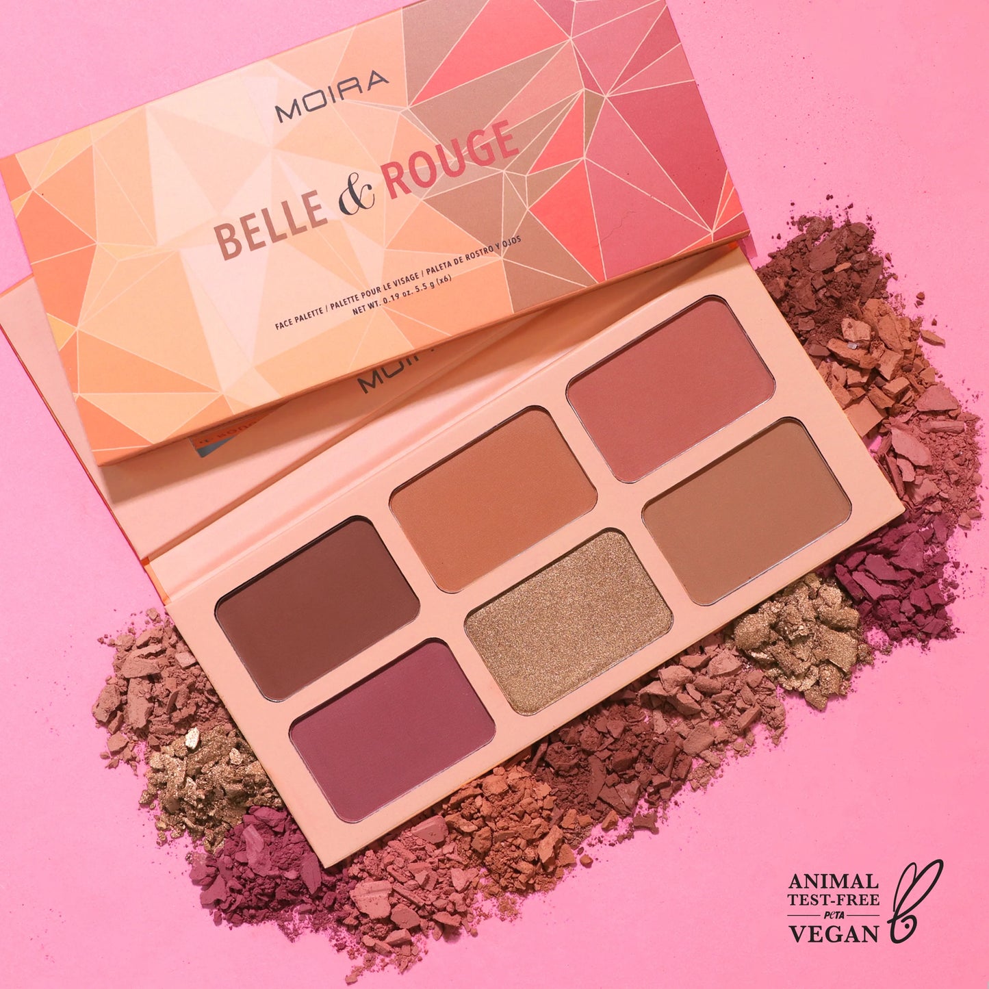 HCP004 Moira Belle & Rouge 6 Color Face Palette