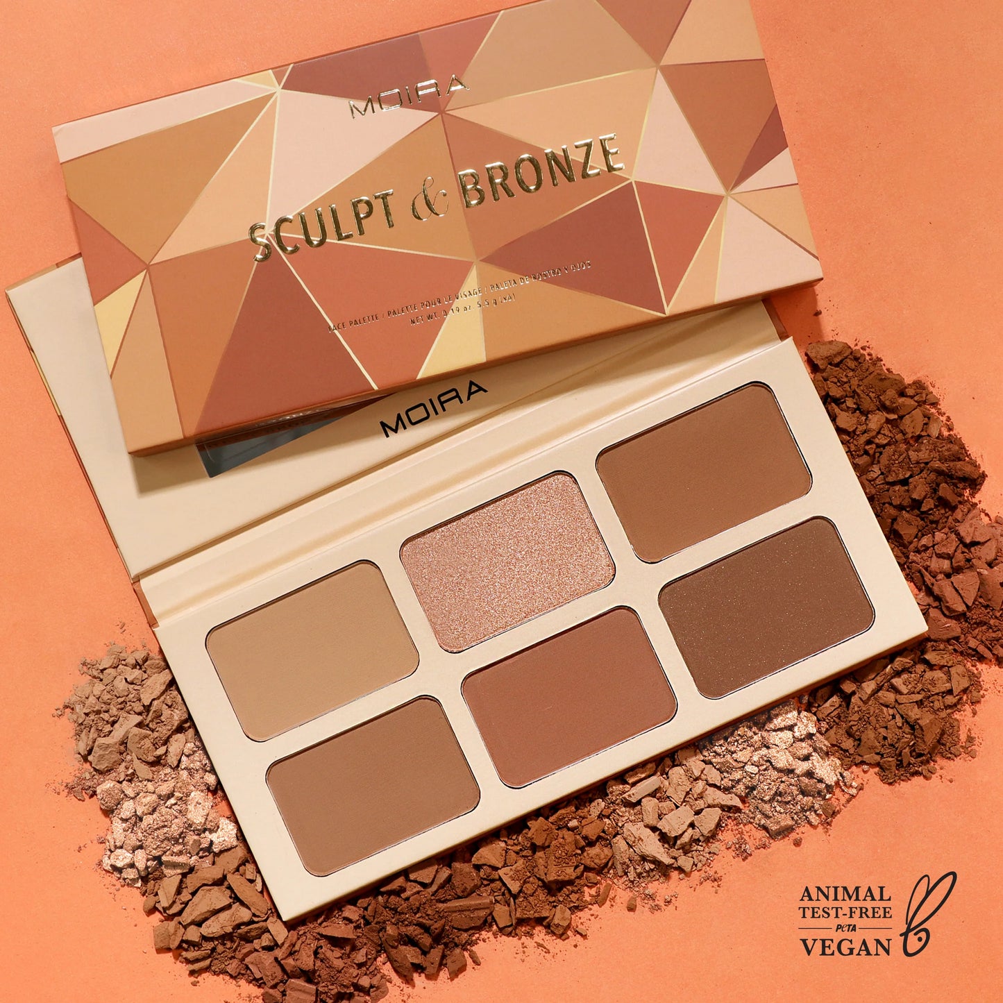 HCP005 Moira Sculpt & Bronze 6 Color Face Palette