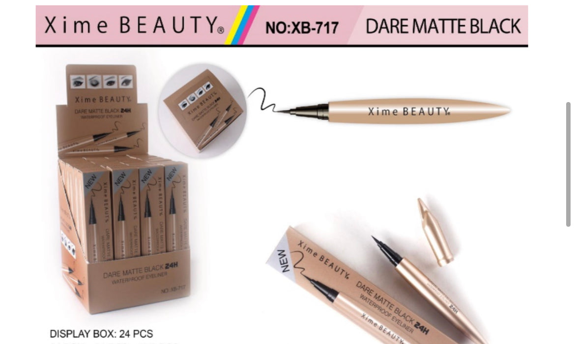 XB-717 Xime Beauty Dare Matte Black Eyeliner 24hr - 12pc Set