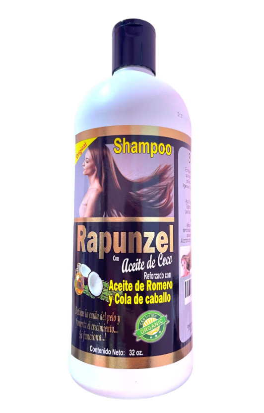 Shampoo Rapunzel Con Aceite de Coco, Romero y Cola de Caballo 32oz