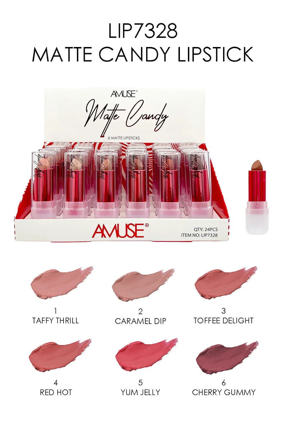 Amuse Matte Candy Nude Lipstick Display